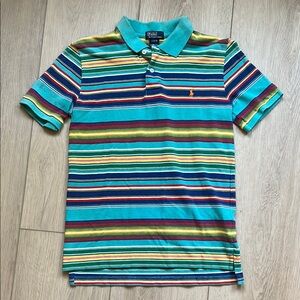 Polo by Ralph Lauren Multicolor Striped Kids Polo Short Sleeve Size Large